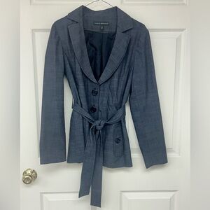 Harve Benard Dark Gray Belted Blazer